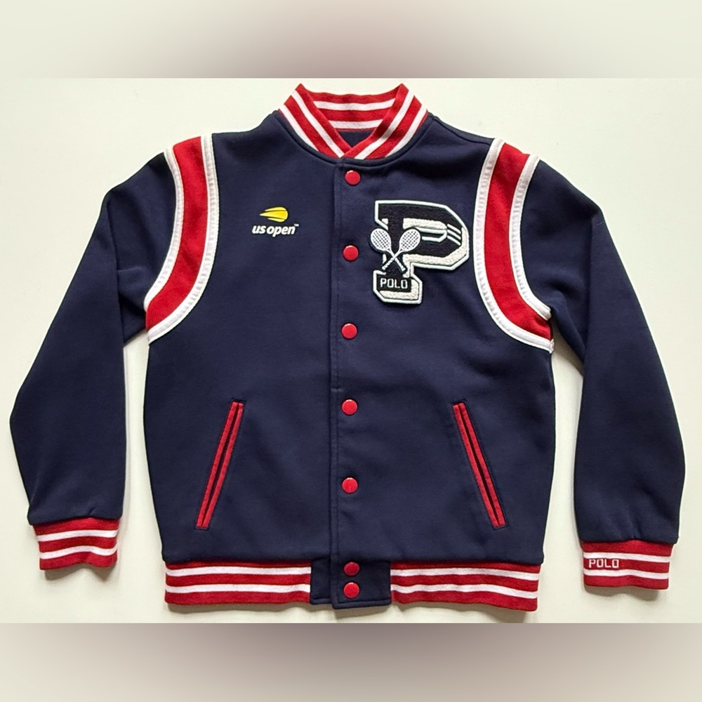 Polo Ralph Lauren Kids Unisex US Open Tennis Ball Boy Varsity Jacket 2018